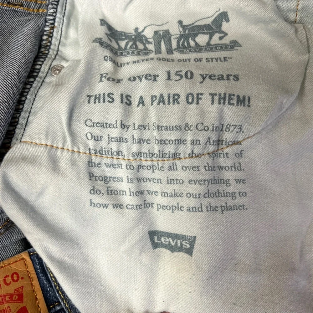 Levis 514 Jeans Men 40x32 Blue Denim Dark Wash Straight Fit Americana Heritage